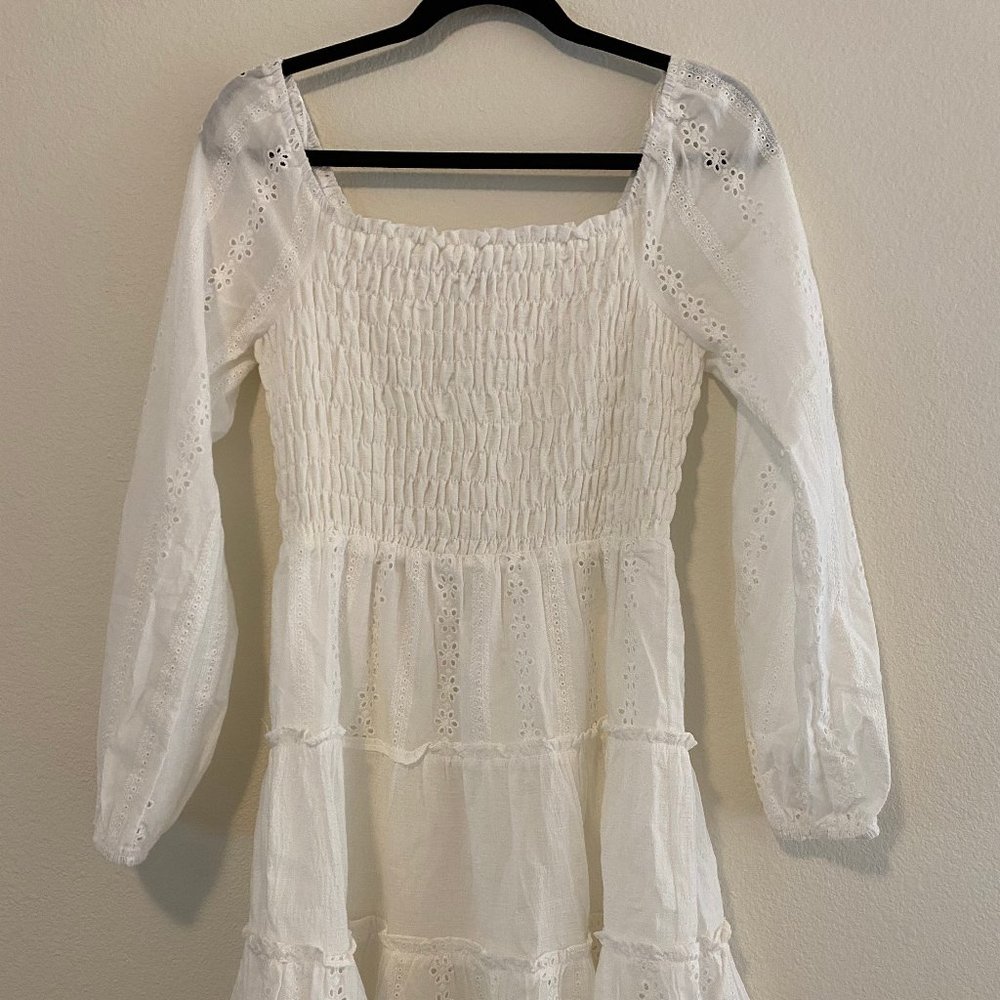 Paper Crane Smocked Eyelet Dress